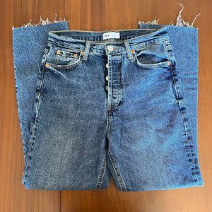 Zara High Waisted Straight Leg Jeans